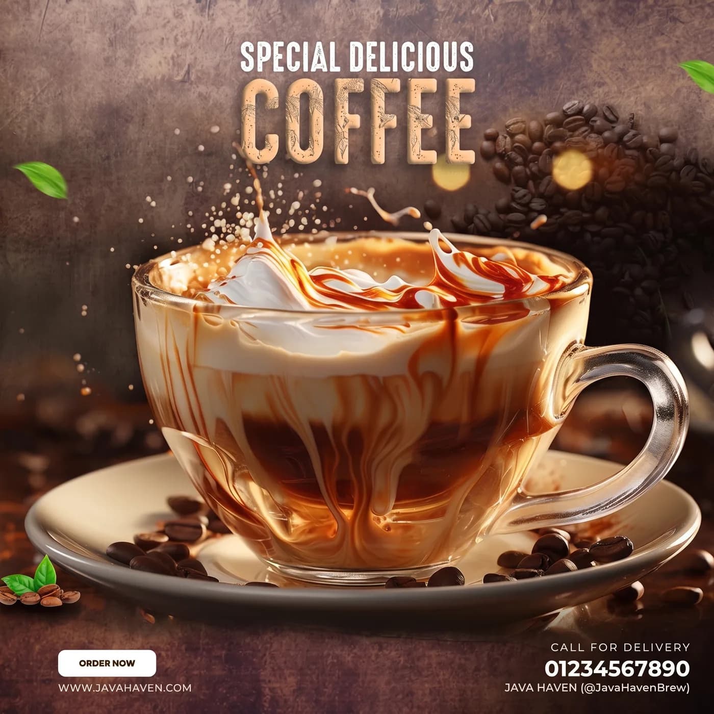 Special Delicious Coffee — an Instagram post for JAVA HAVEN