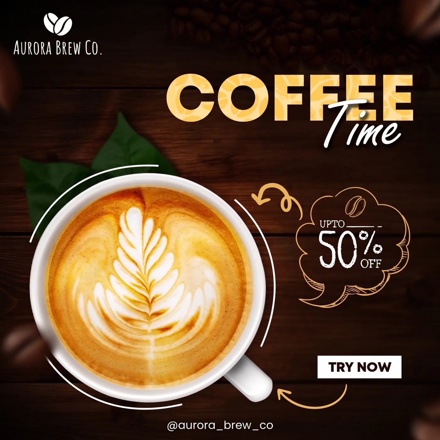 Coffee Time Offer — an Instagram post for Aurora Brew Co.