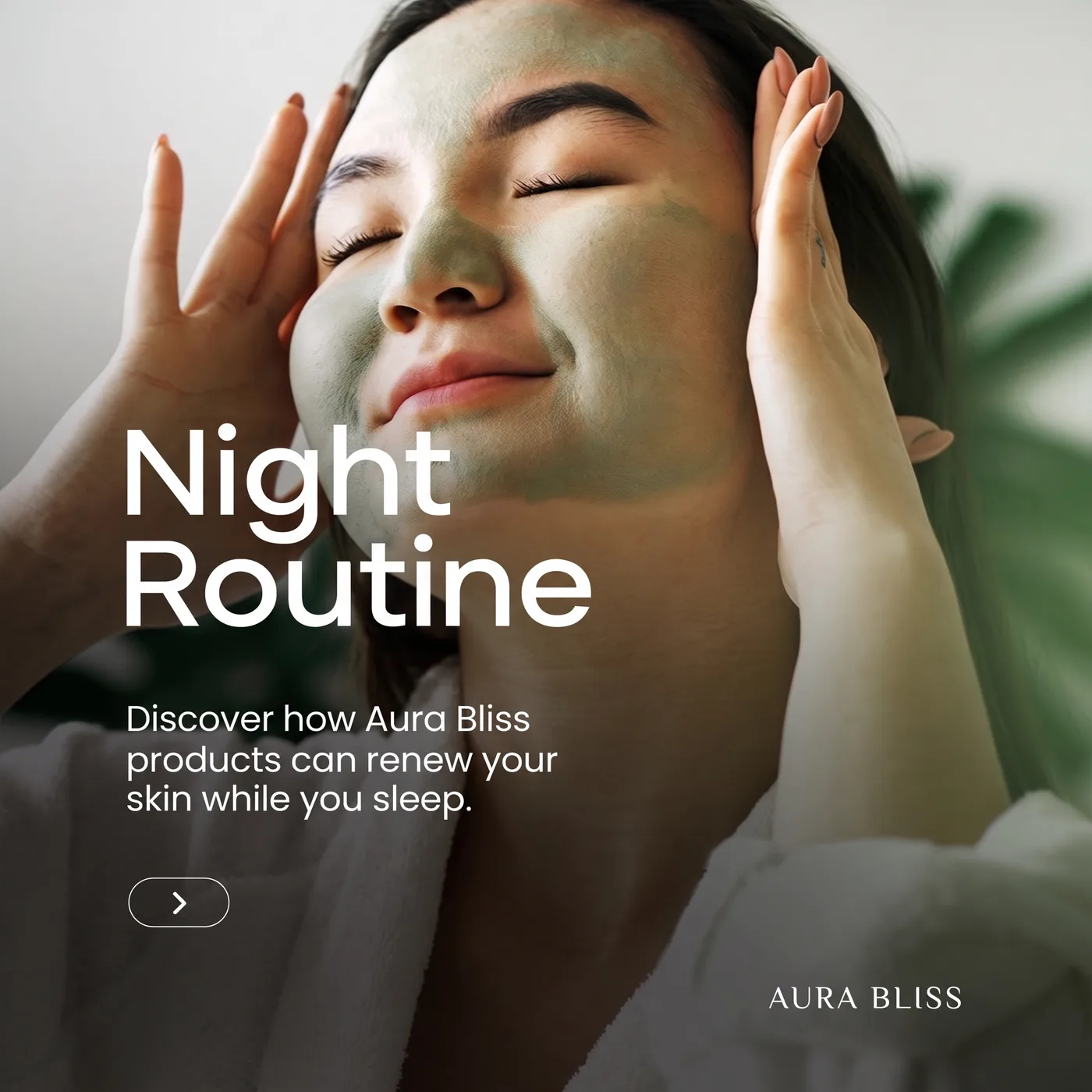 Night Routine Skincare — an Instagram post for AURA BLISS