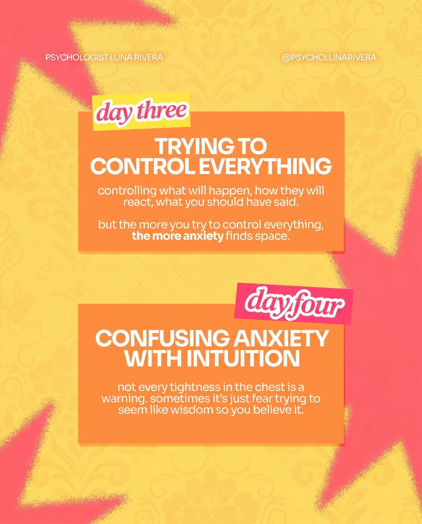 Anxiety Control Intuition — an Instagram post for PSYCHOLOGIST LUNA RIVERA