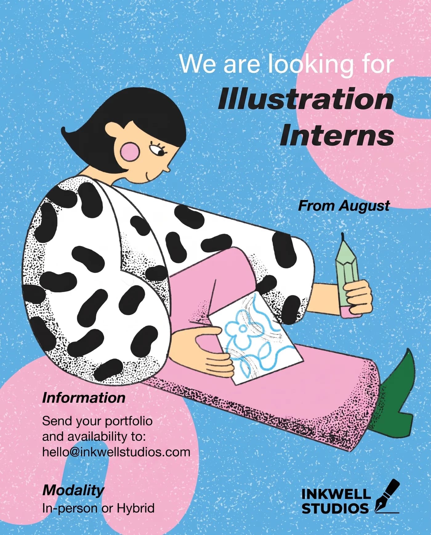 Illustration Interns Wanted — an Instagram post for INKWELL STUDIOS