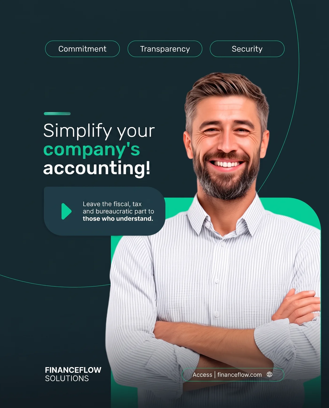 Simplify Company Accounting — an Instagram post for FINANCEFLOW SOLUTIONS