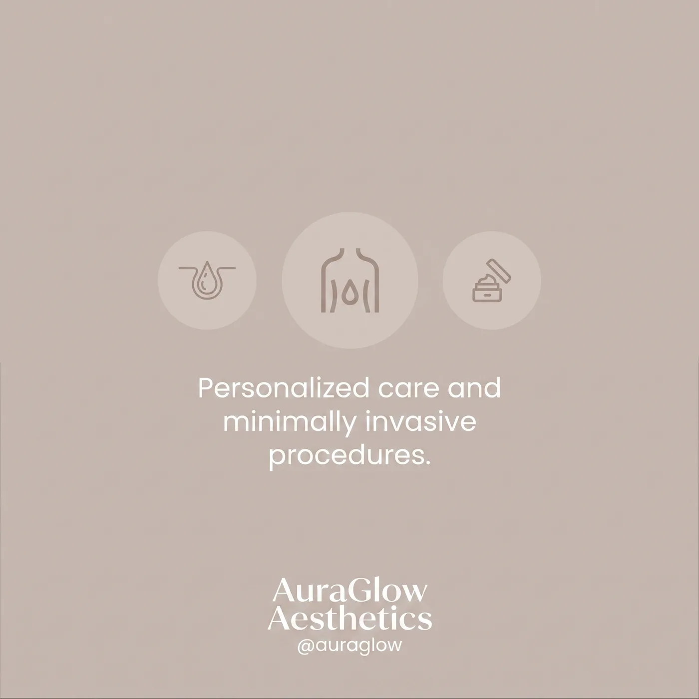 Personalized Care Procedures — an Instagram post for AuraGlow Aesthetics