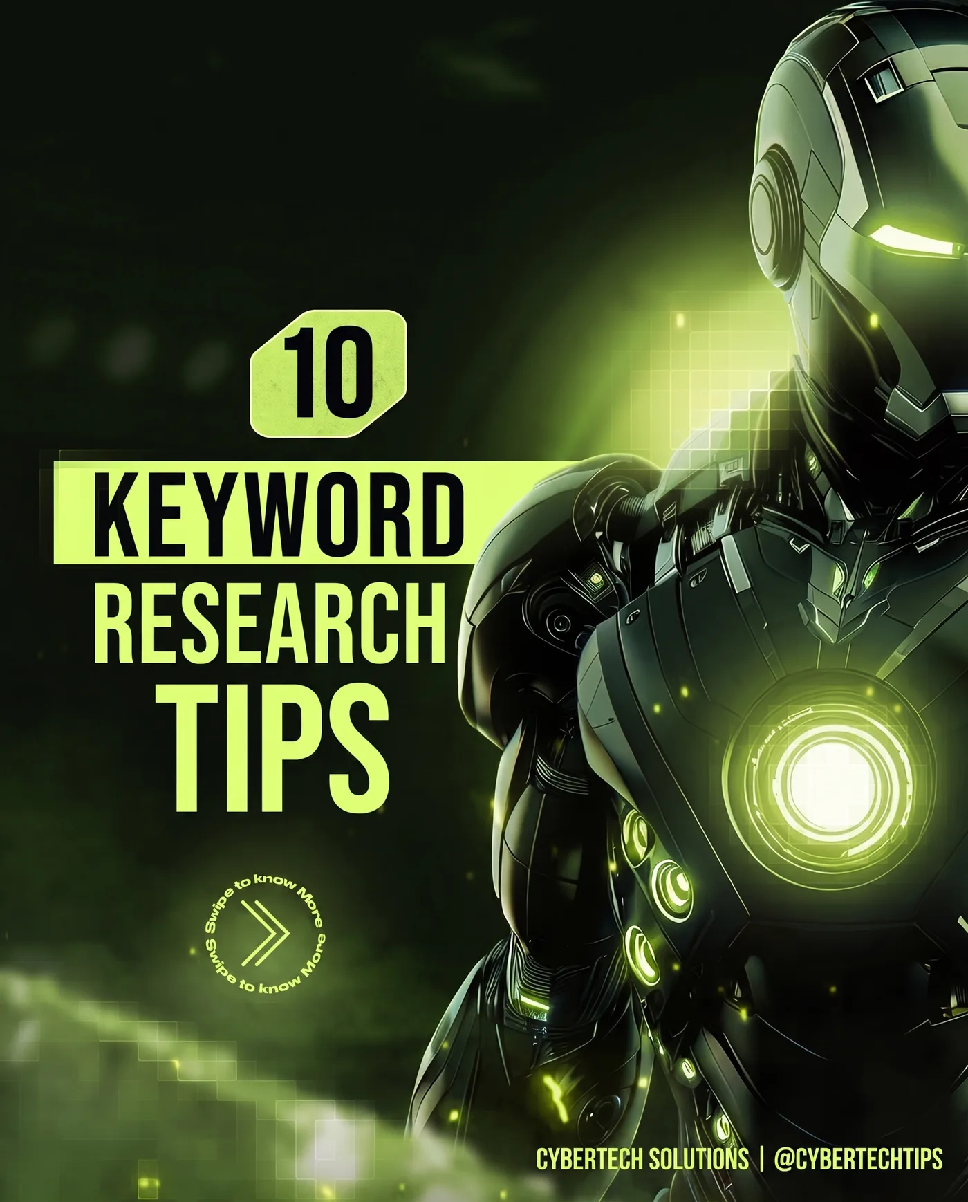 10 Keyword Research Tips — an Instagram post for CYBERTECH SOLUTIONS