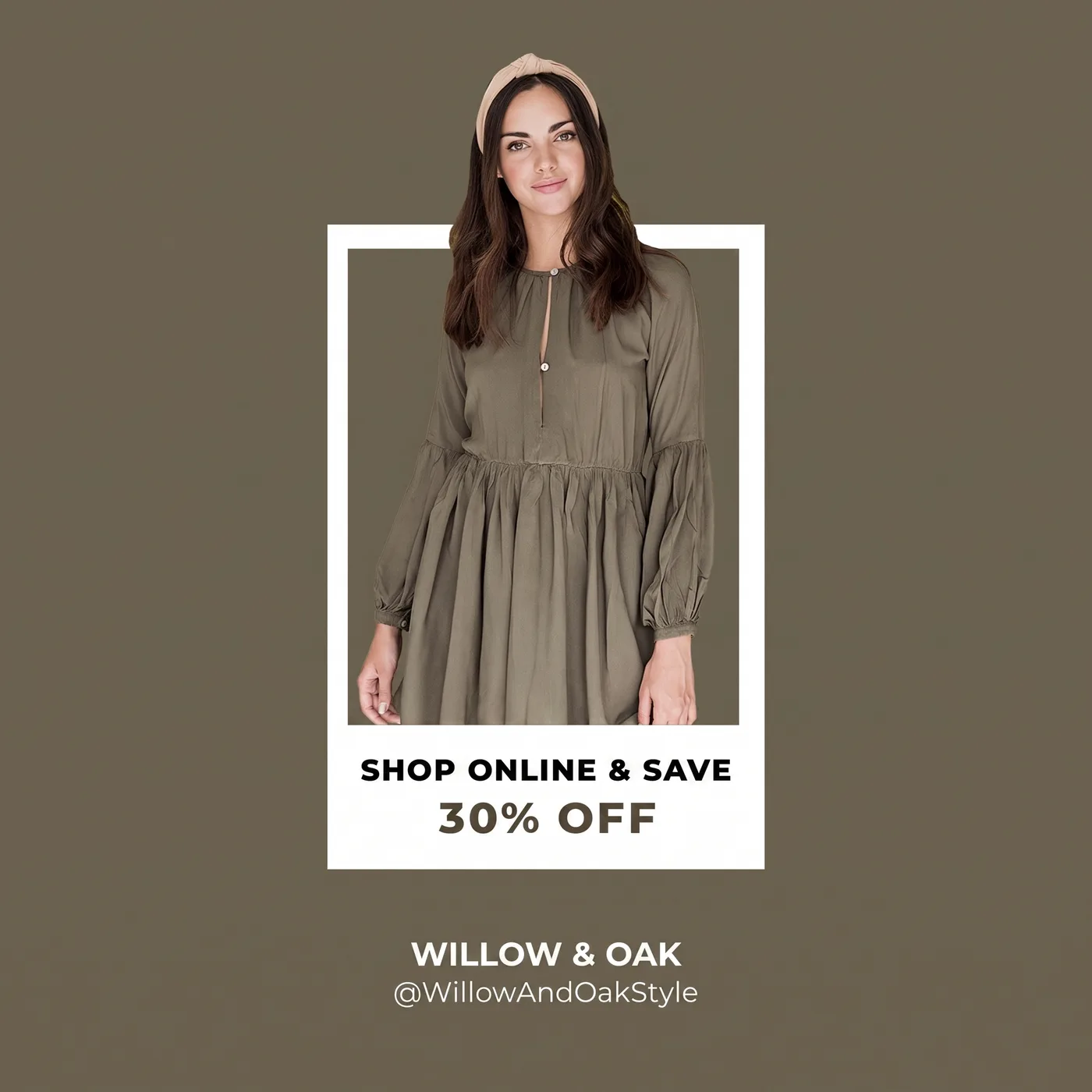 Shop Online Save — an Instagram post for WILLOW & OAK