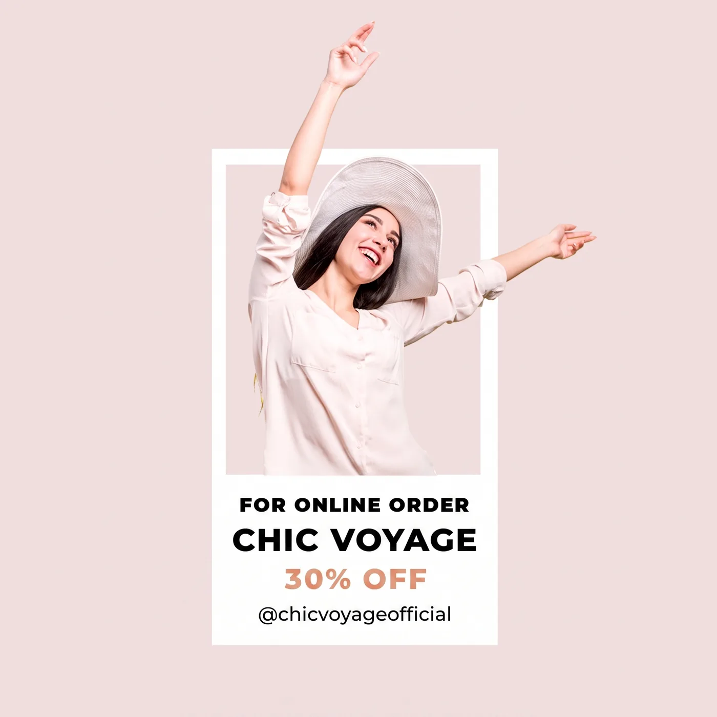 Chic Voyage Discount — an Instagram post for CHIC VOYAGE