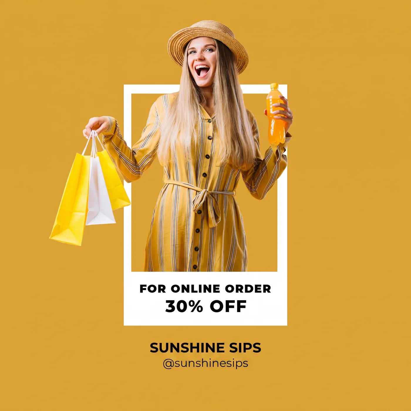 Online Order Discount — an Instagram post for SUNSHINE SIPS