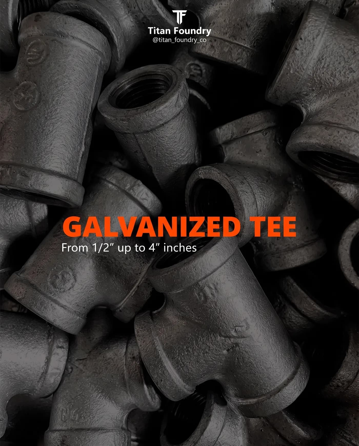 Galvanized Tee Product — an Instagram post for Titan Foundry