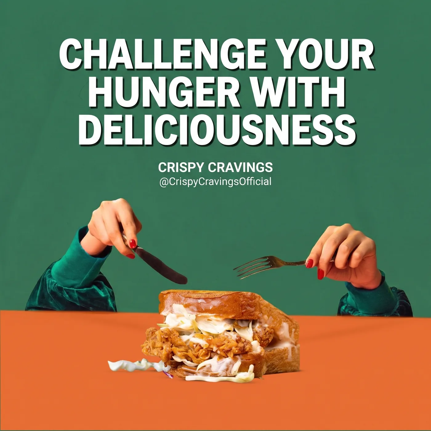 Challenge Your Hunger — an Instagram post for CRISPY CRAVINGS
