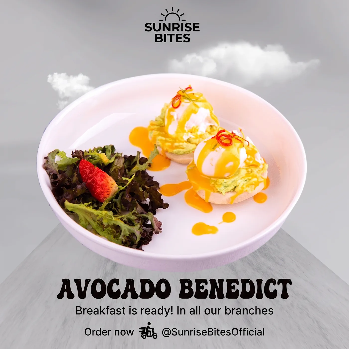 Avocado Benedict Breakfast — an Instagram post for SUNRISE BITES