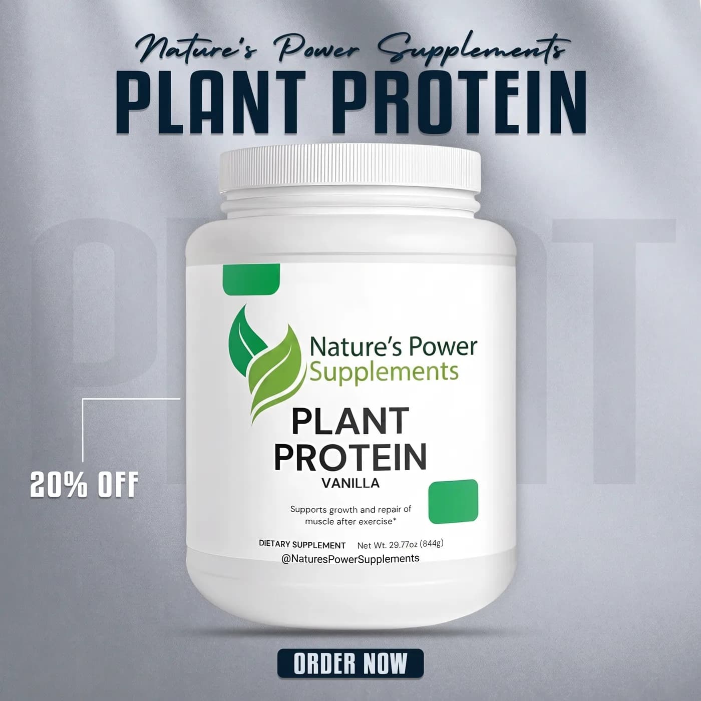 Plant Protein Supplement — an Instagram post for Nature's Power Supplements