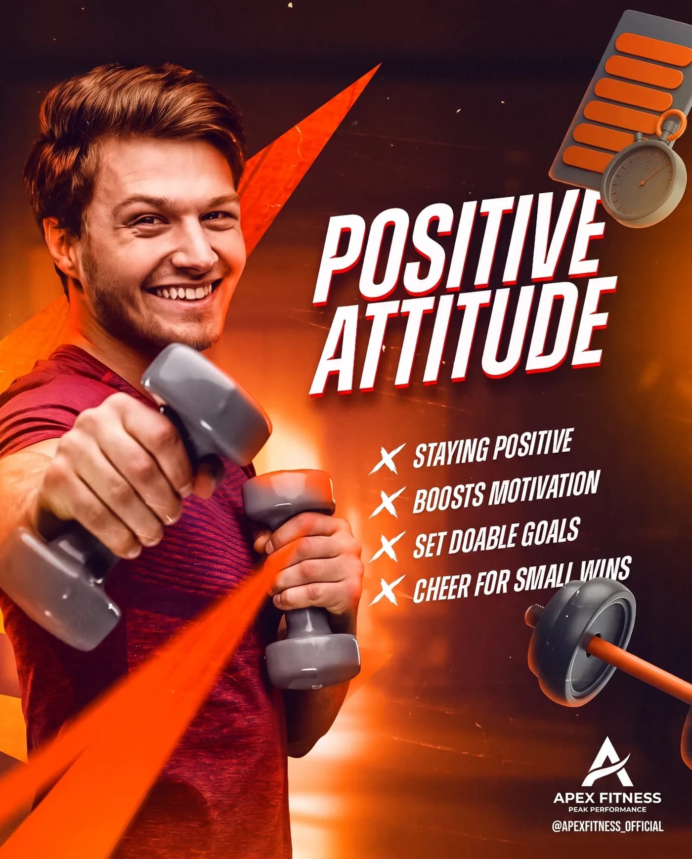 Positive Attitude Fitness — an Instagram post for APEX FITNESS