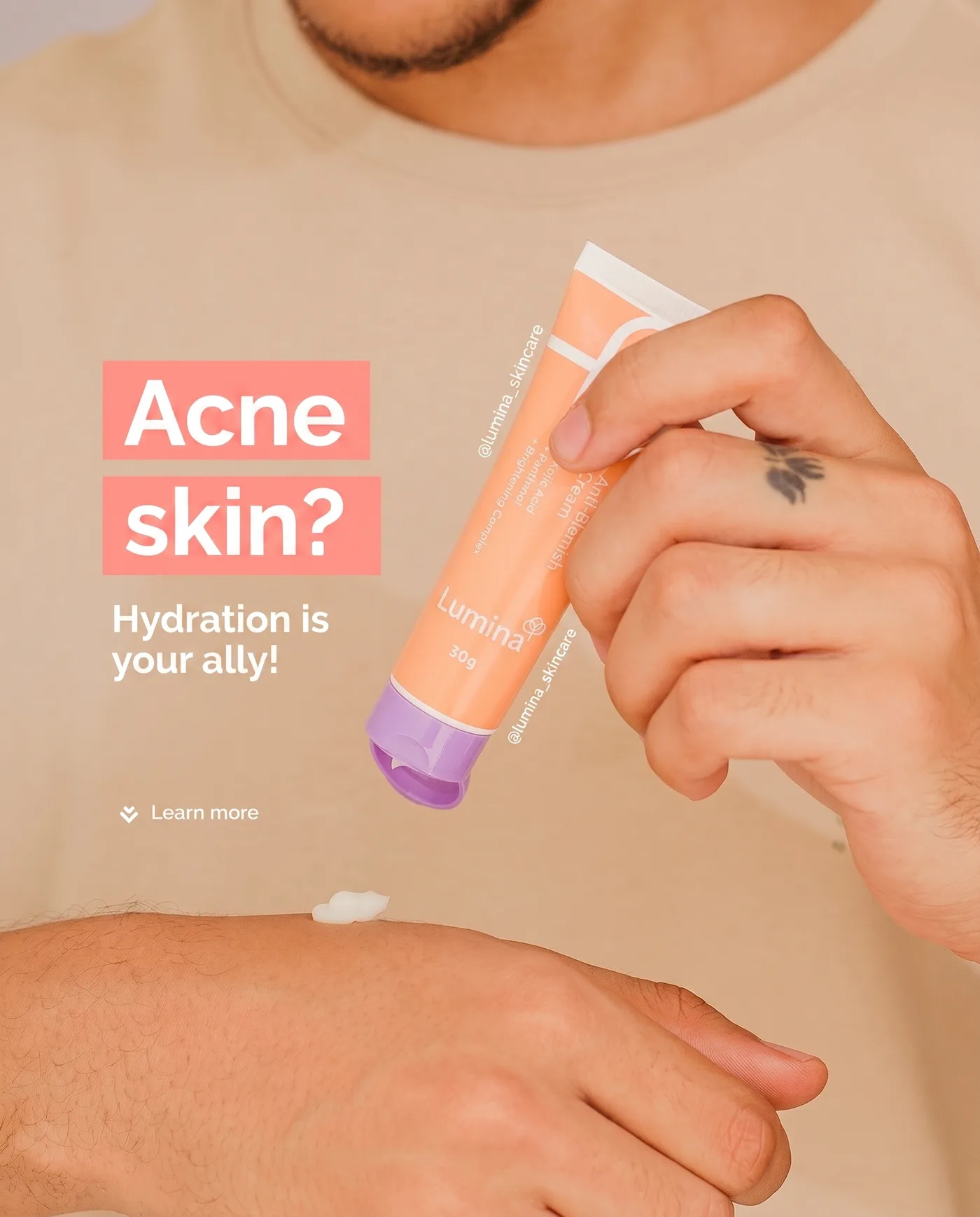 Acne Skin Hydration — an Instagram post for Lumina