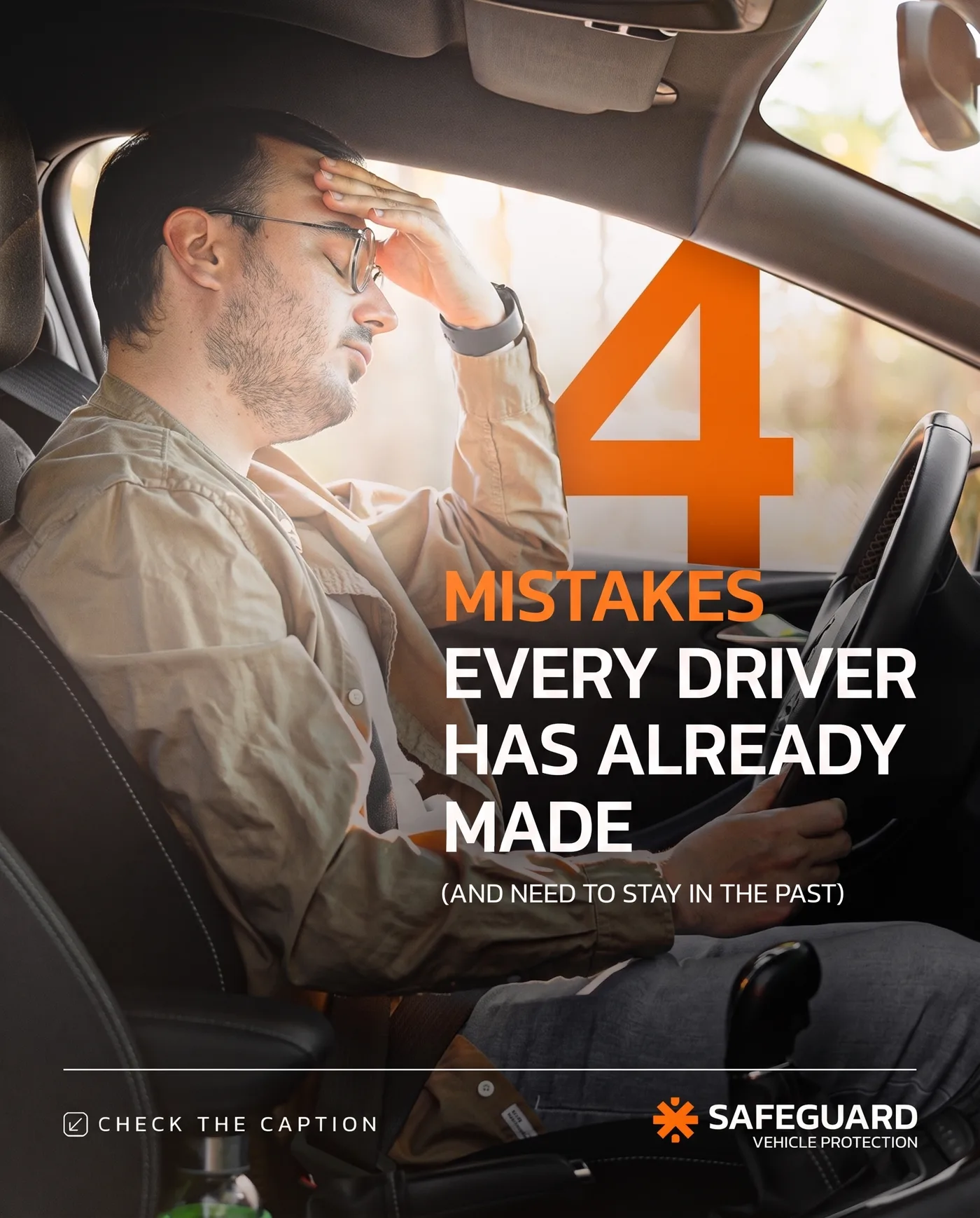 Driver Mistakes To Avoid — an Instagram post for SAFEGUARD VEHICLE PROTECTION