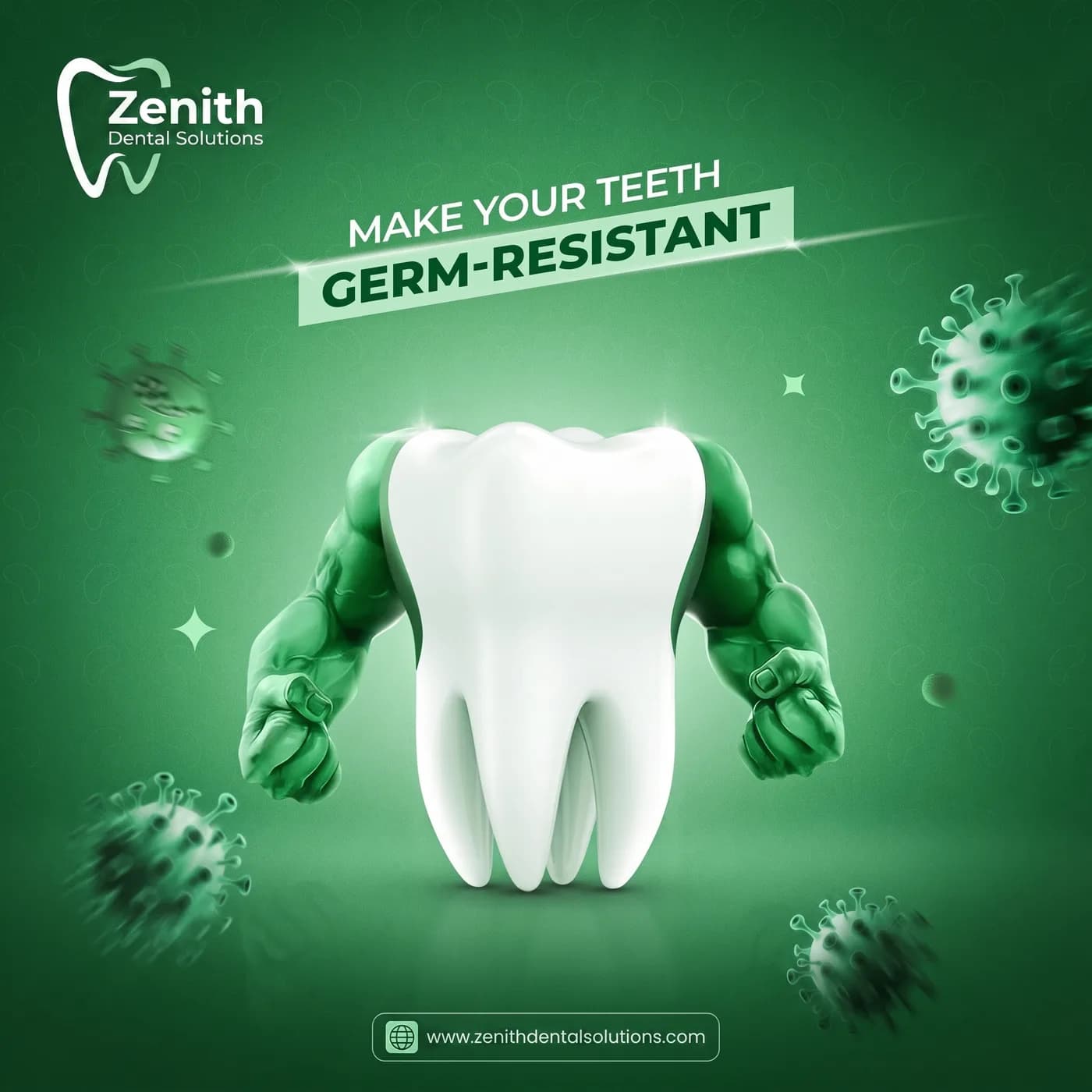 Germ-Resistant Teeth — an Instagram post for Zenith Dental Solutions