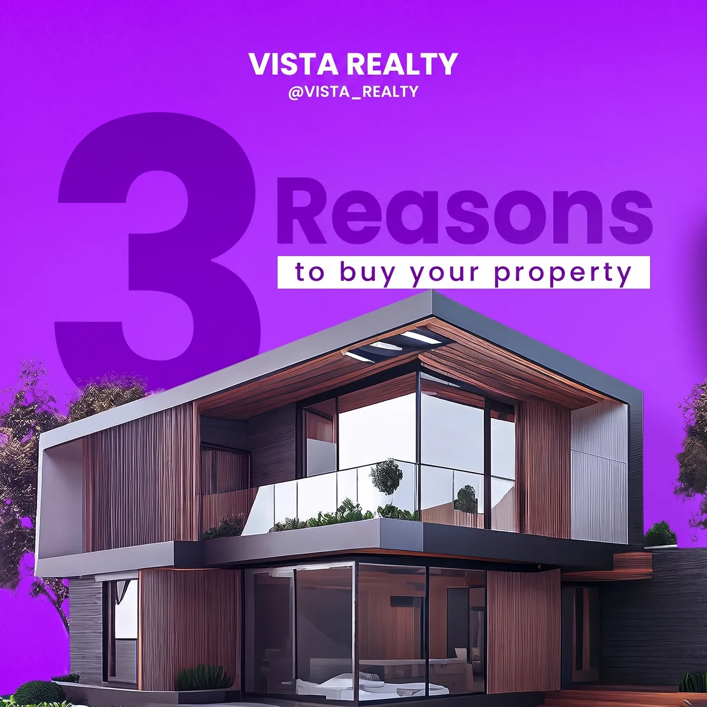 3 Reasons To Buy — an Instagram post for VISTA REALTY
