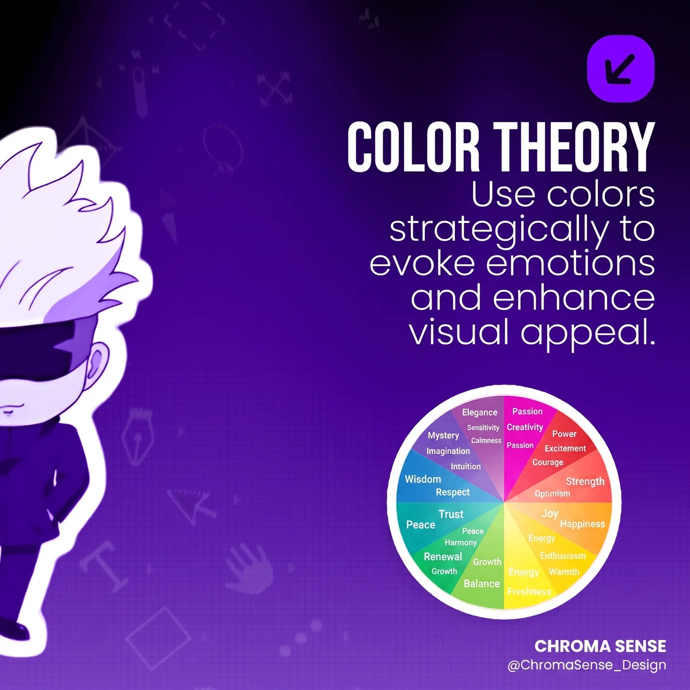 Color Theory Explained — an Instagram post for CHROMA SENSE