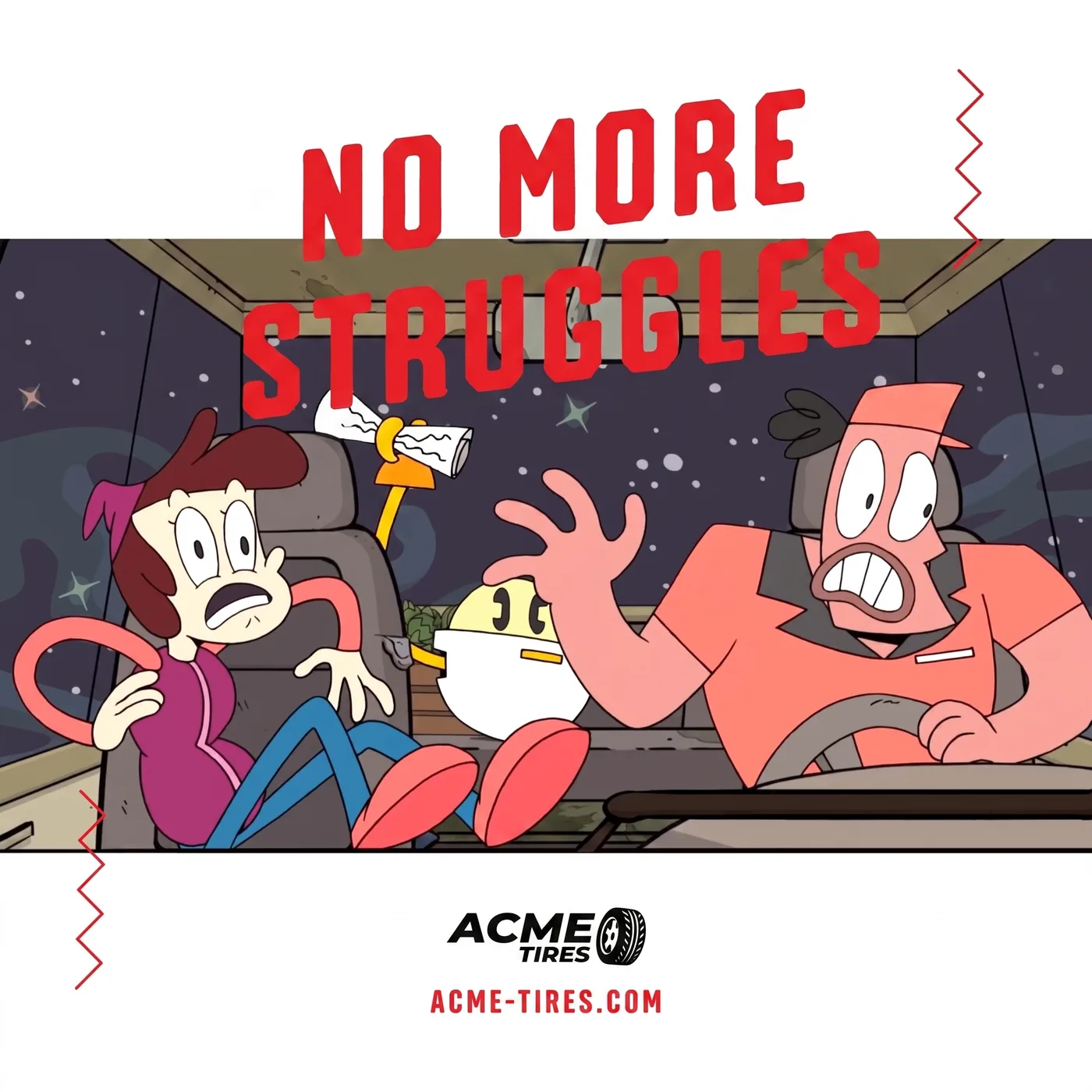 No More Struggles — an Instagram post for ACME TIRES