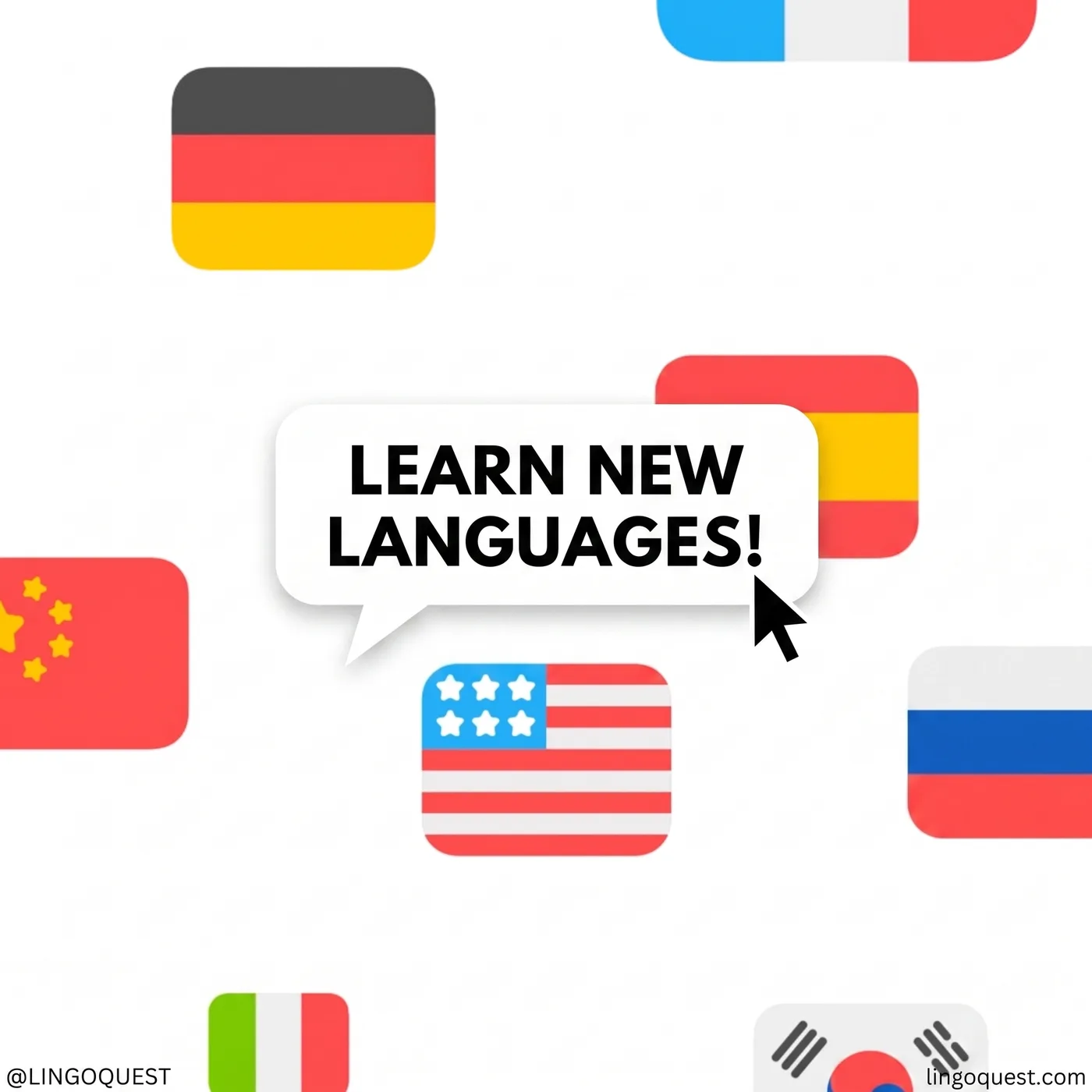 Learn New Languages — an Instagram post for Lingoquest