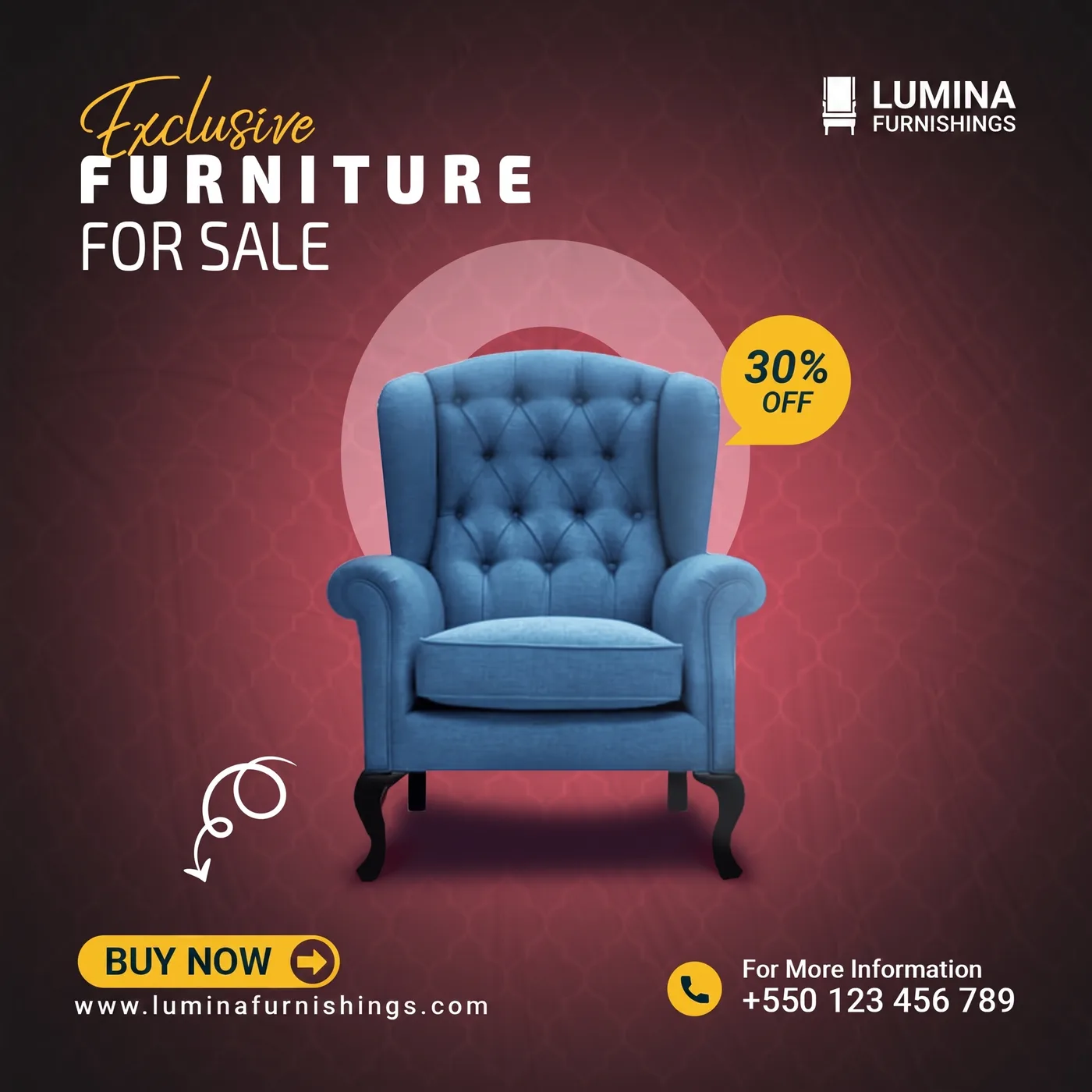 Exclusive Furniture Sale — an Instagram post for LUMINA FURNISHINGS