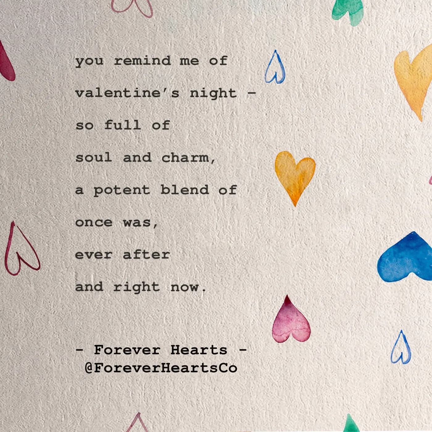 Valentine's Night Poem — an Instagram post for Forever Hearts