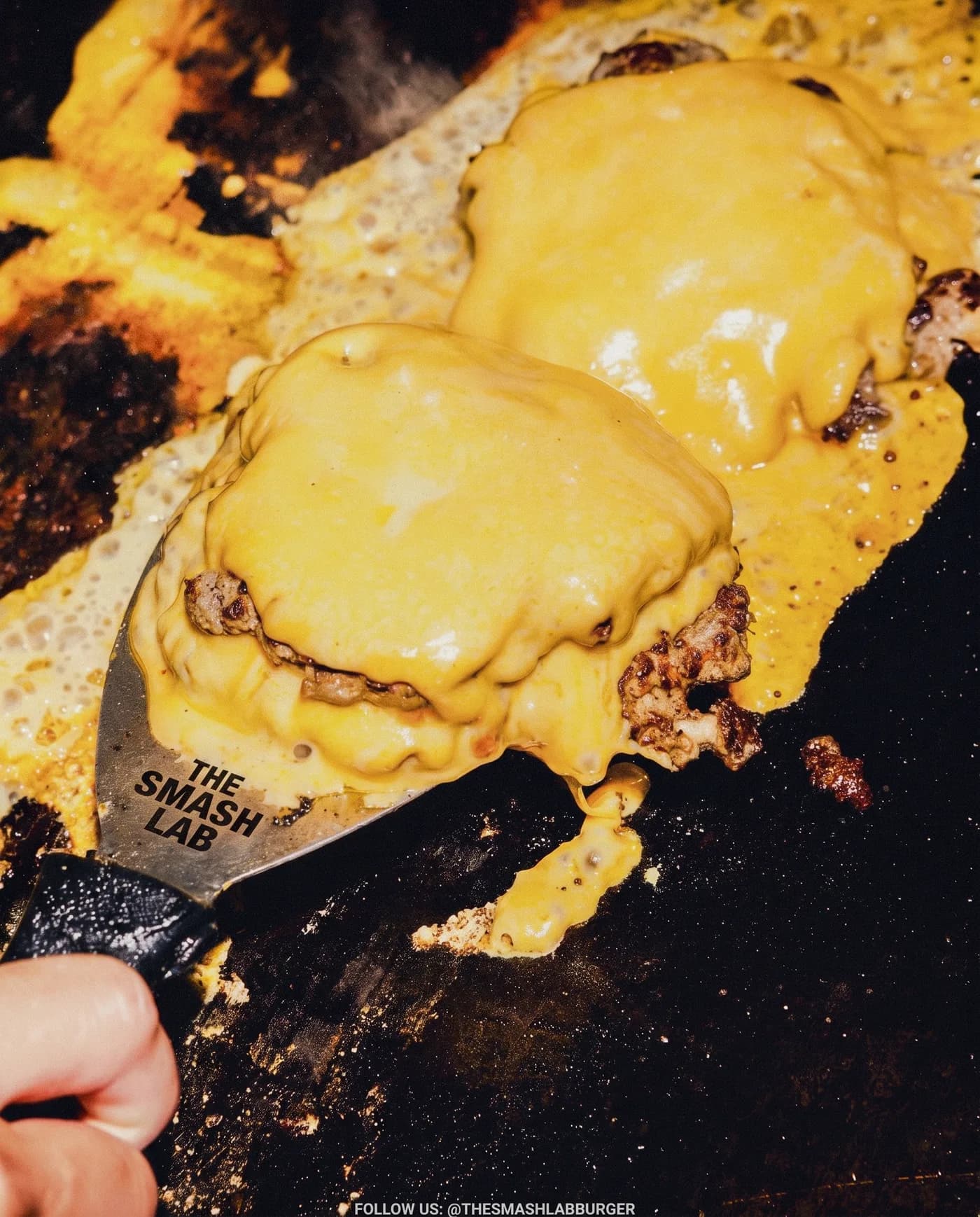 Cheesy Smash Burgers — an Instagram post for The Smash Lab