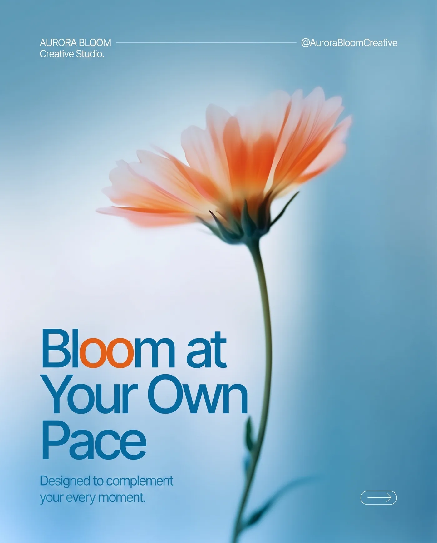 Bloom At Your Pace — an Instagram post for AURORA BLOOM Creative Studio.