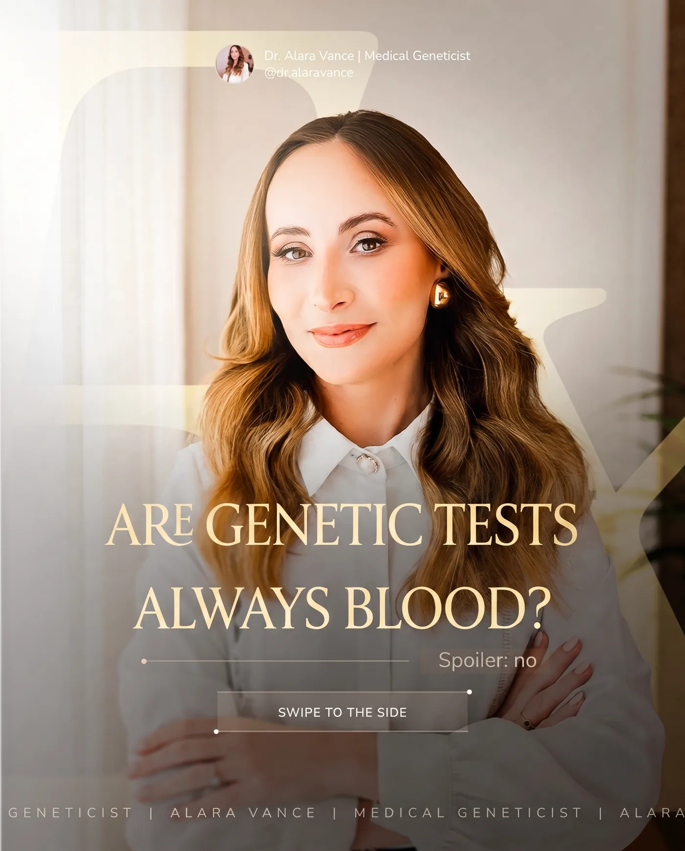 Genetic Tests Question — an Instagram post for Dr. Alara Vance