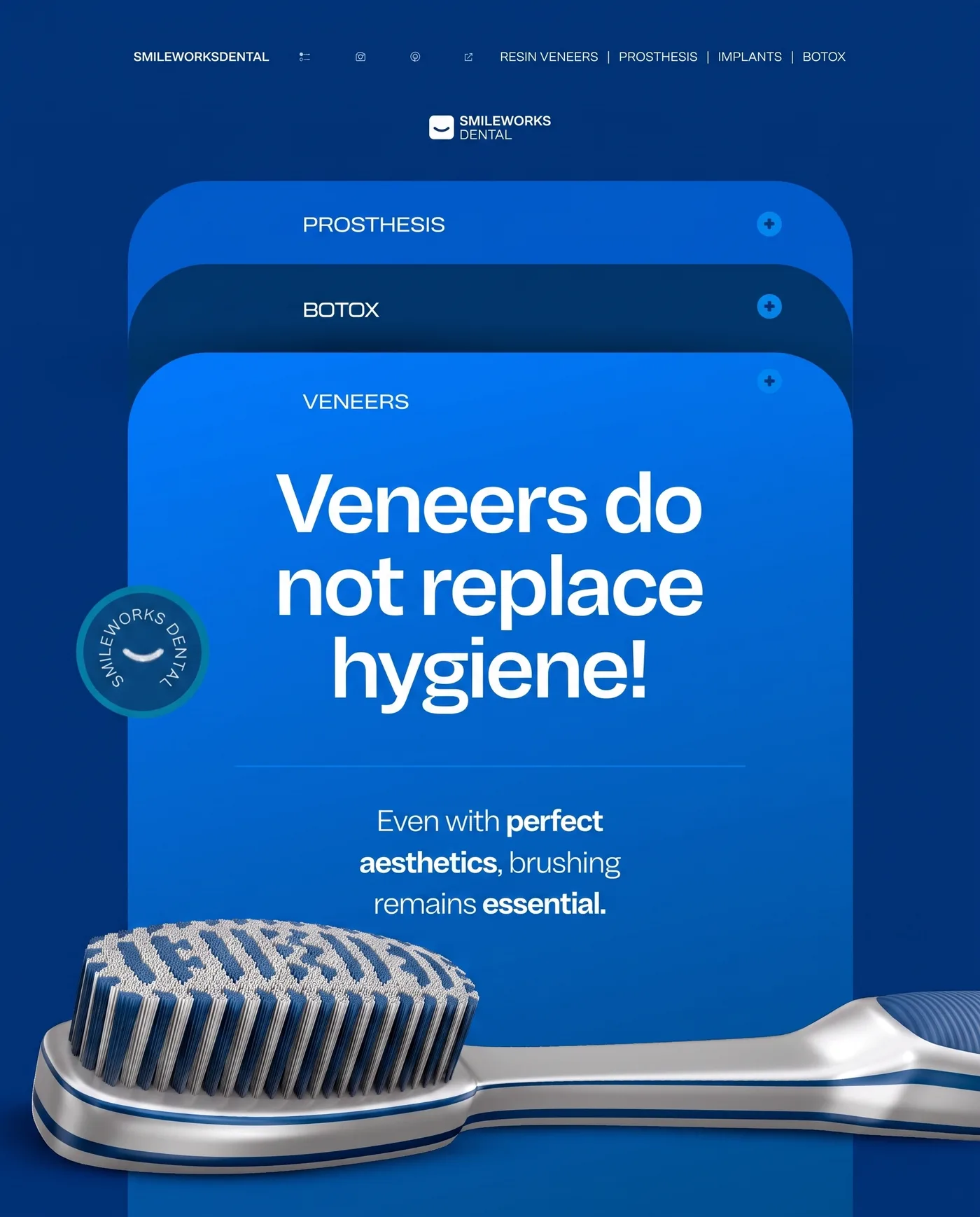 Veneers And Hygiene — an Instagram post for SMILEWORKS DENTAL