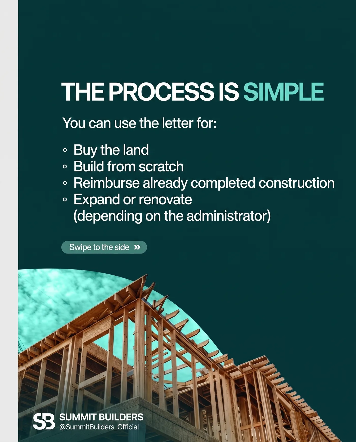 Simple Construction Process — an Instagram post for SUMMIT BUILDERS