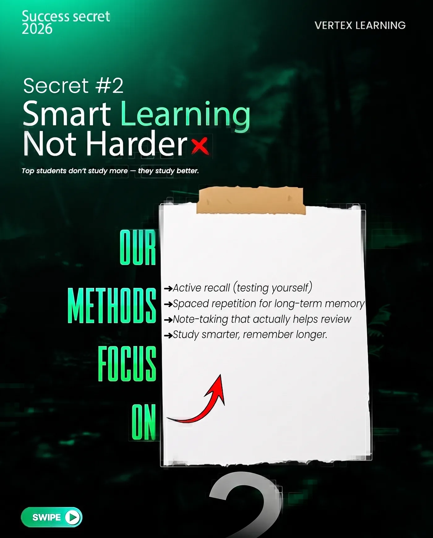 Smart Learning Methods — an Instagram post for VERTEX LEARNING