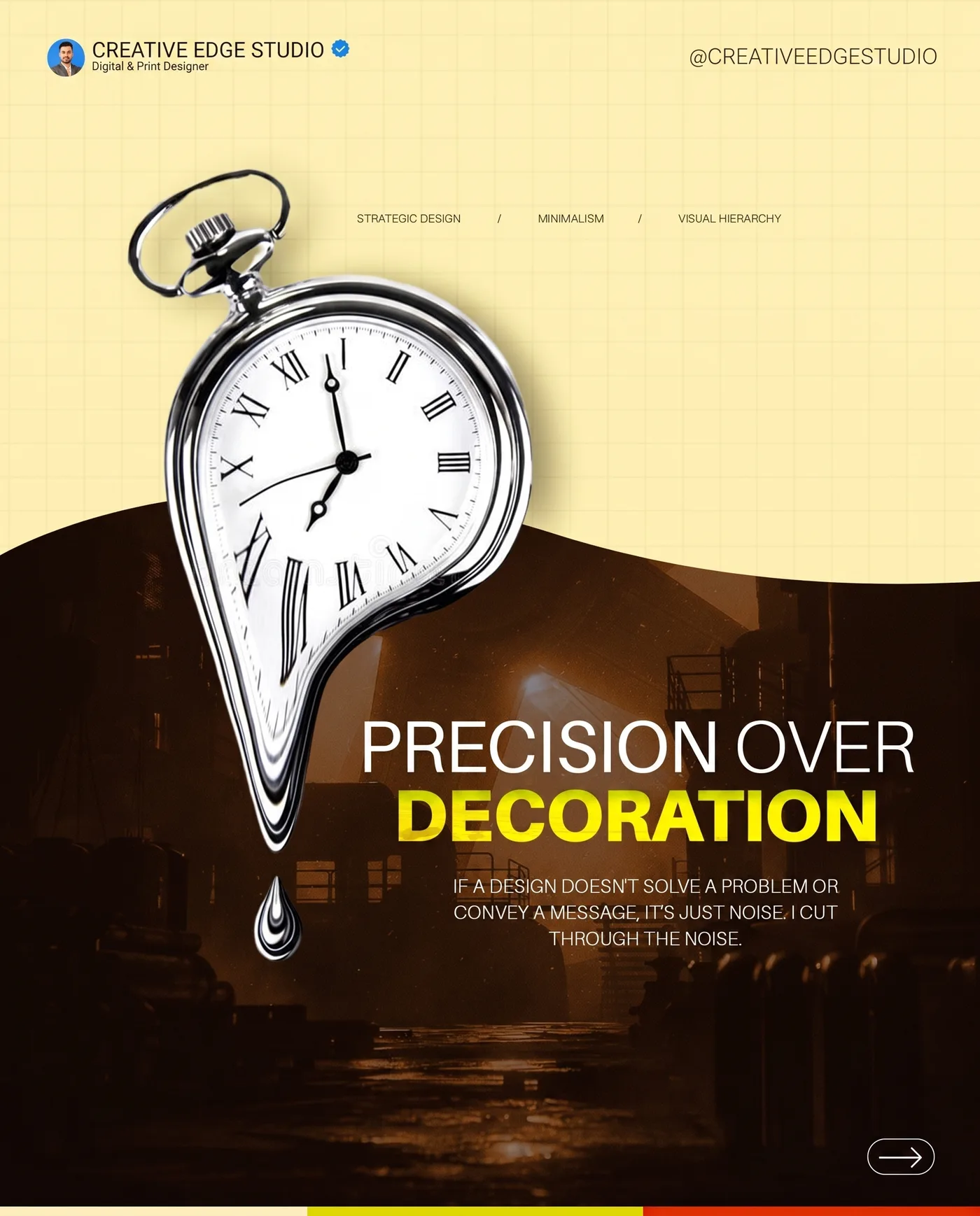 Precision Over Decoration — an Instagram post for CREATIVE EDGE STUDIO