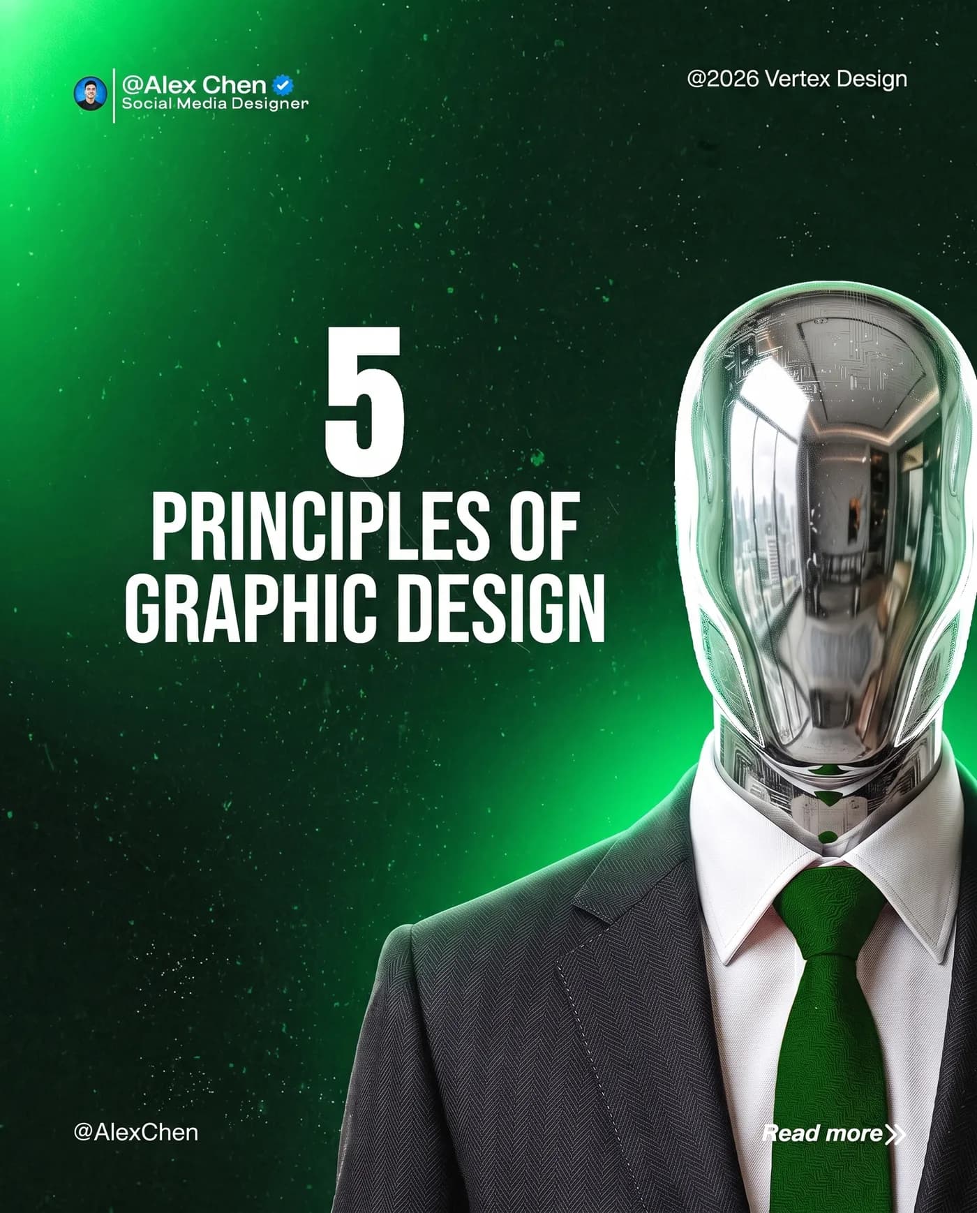 5 Graphic Design Principles — an Instagram post for Vertex Design