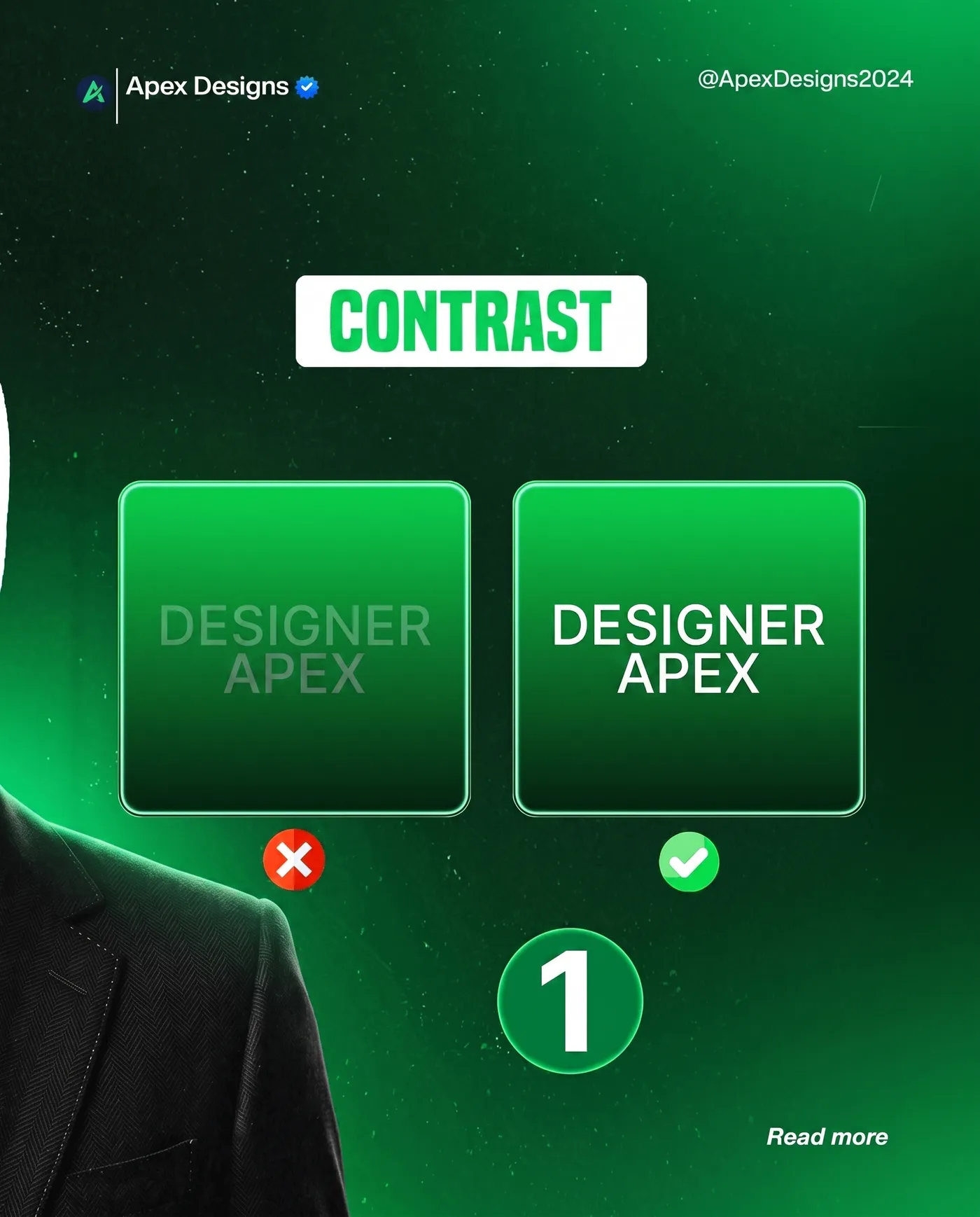 Design Contrast Example — an Instagram post for Apex Designs