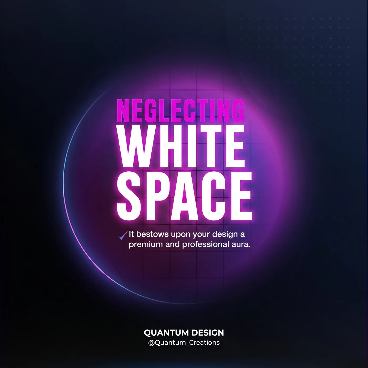 Neglecting White Space — an Instagram post for QUANTUM DESIGN