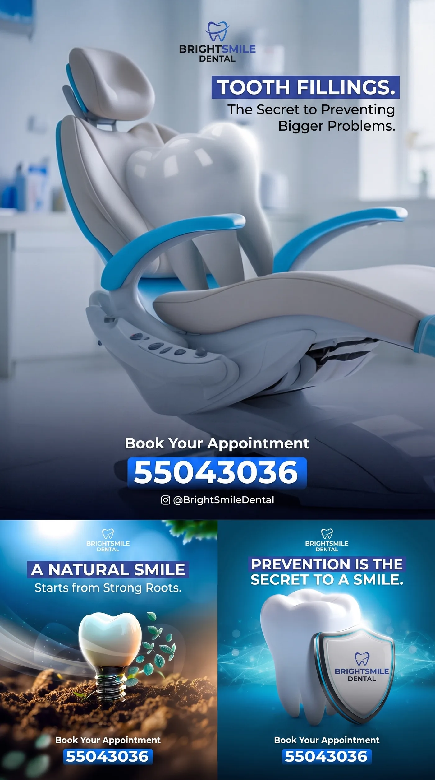 Brightsmile Dental Ads — an Instagram post for BRIGHTSMILE DENTAL