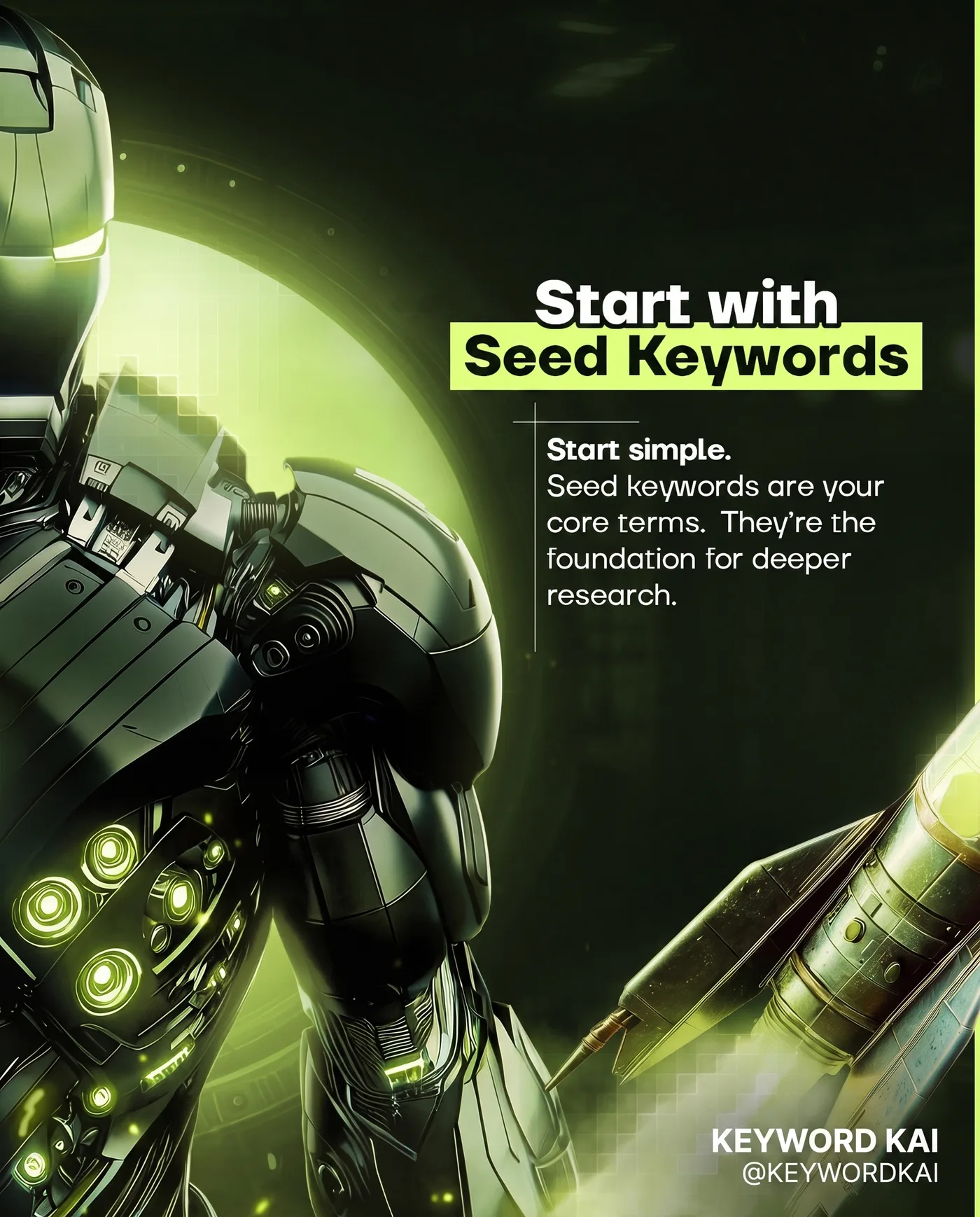 Start With Seed Keywords — an Instagram post for KEYWORD KAI