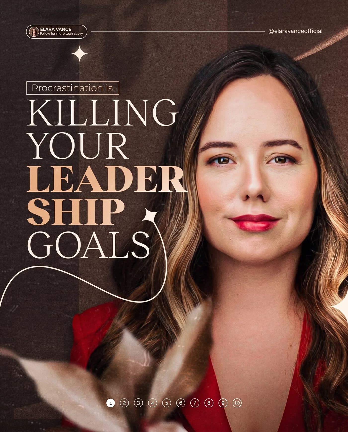 Killing Leadership Goals — an Instagram post for ELARA VANCE