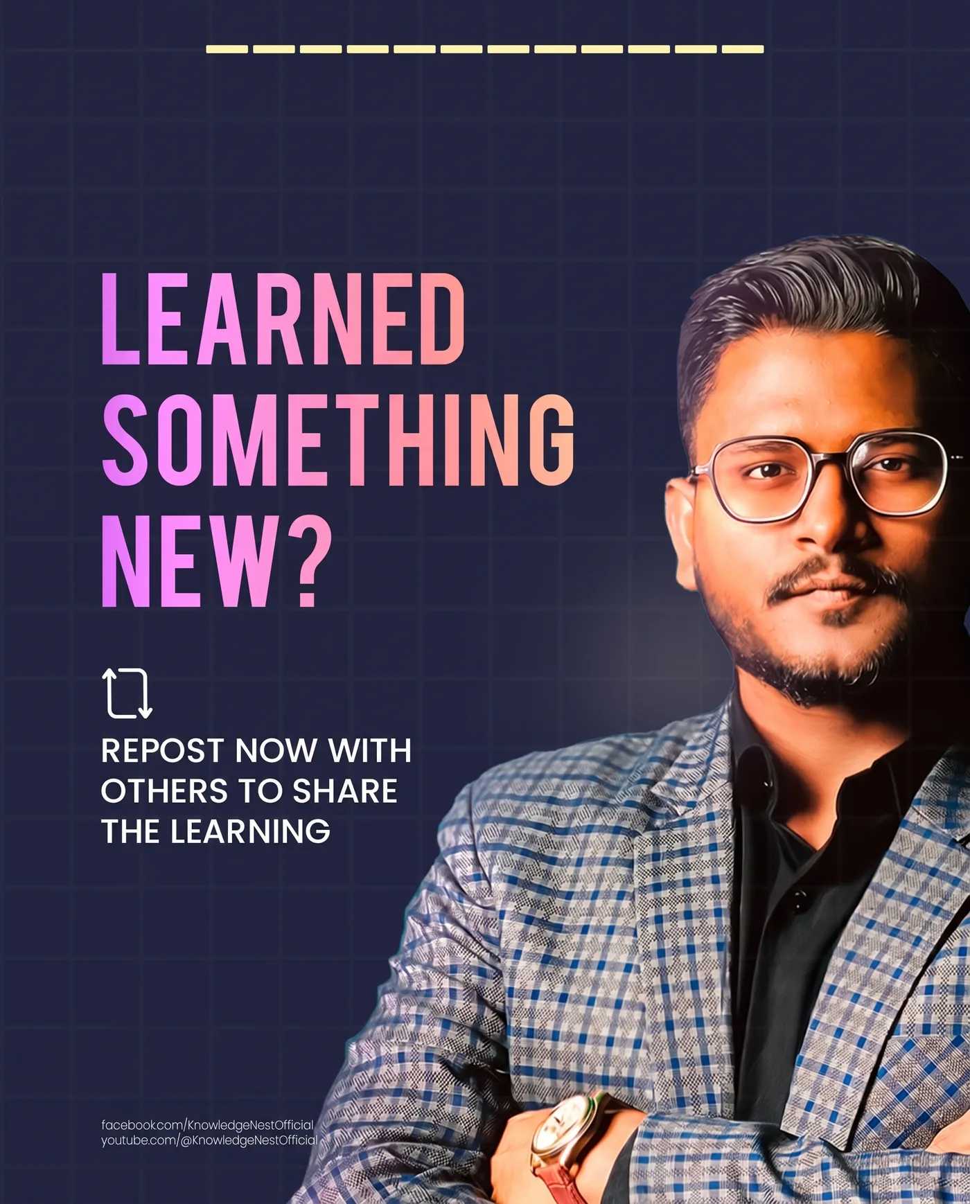 Learned Something New — an Instagram post for Knowledge Nest Official