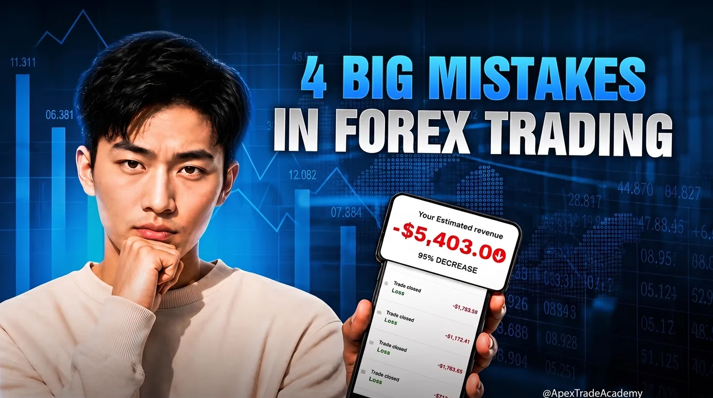 Forex Trading Mistakes — an Instagram post for ApexTradeAcademy