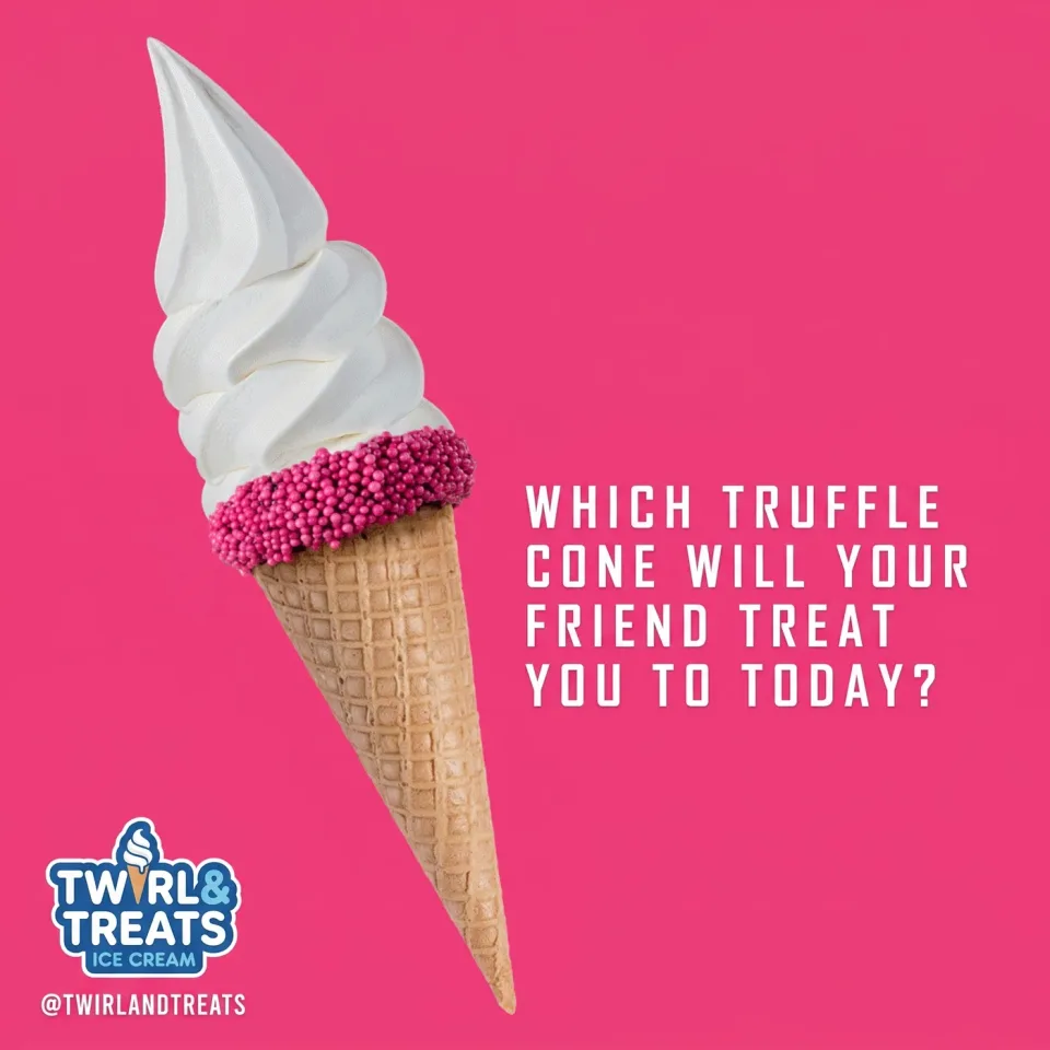 A Twirl & Treats square post, as designed at 1400 by 1400 pixels