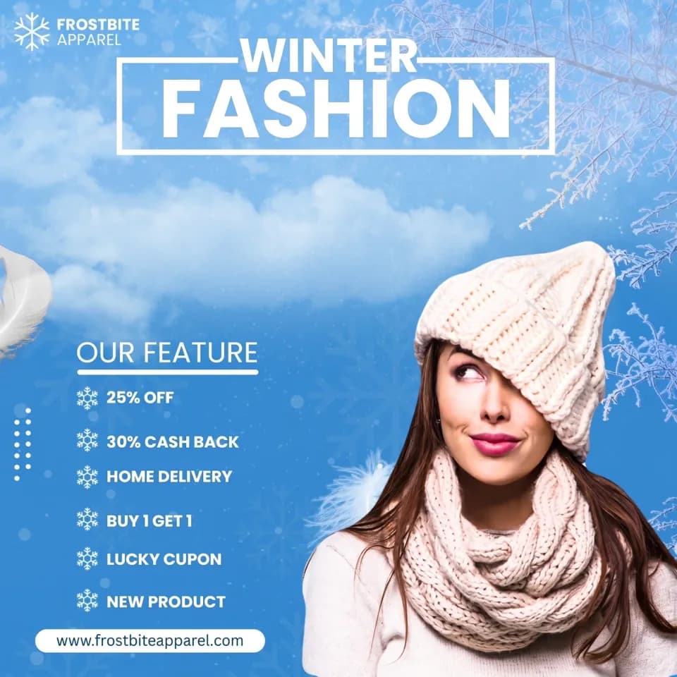 A Frostbite Apparel square post, as designed at 1400 by 1400 pixels