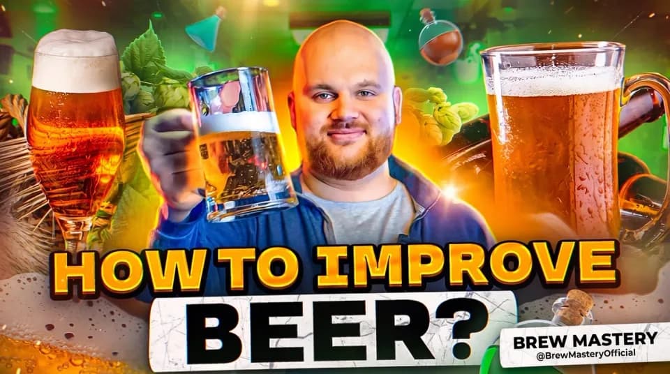 A Brew Mastery video thumbnail, as designed at 1400 by 781 pixels