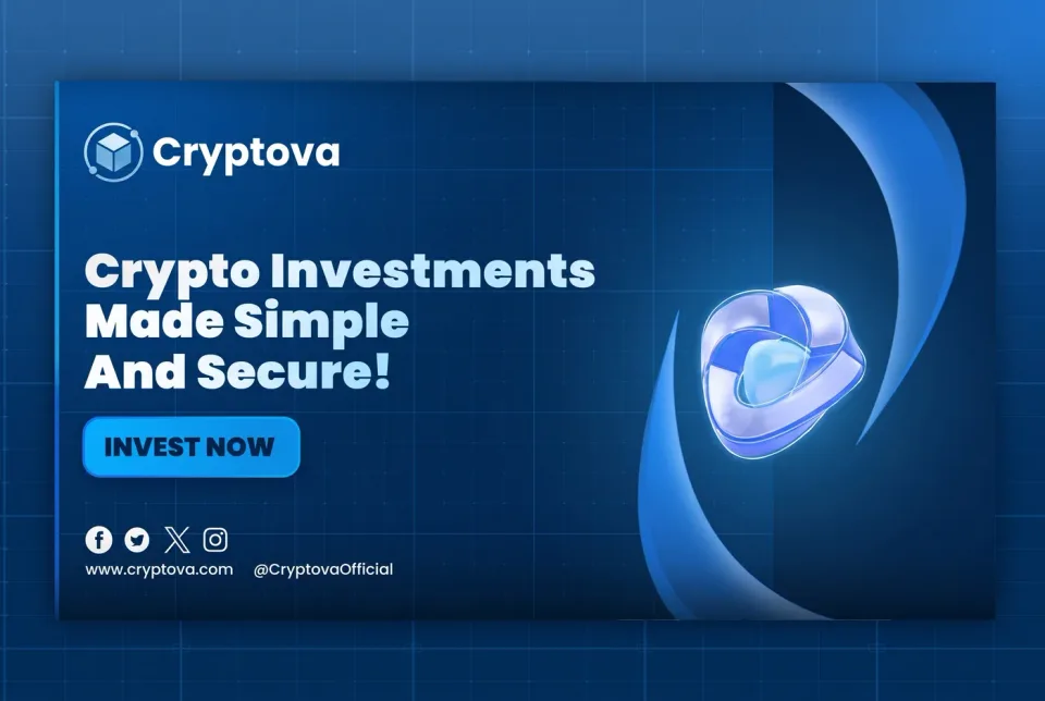 A Cryptova banner designed for X, as designed at 1400 by 939 pixels