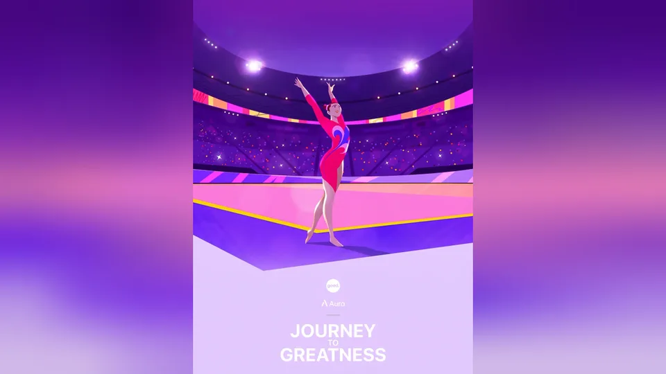 The same a journey to greatness 4:5 poster fitted whole to 1280 by 720 pixels for YouTube