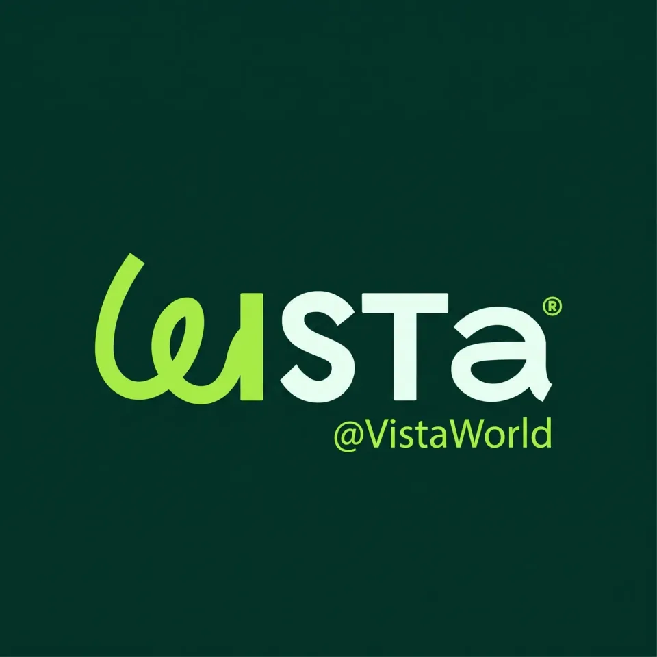 A Vista square logo post, as designed at 1400 by 1400 pixels