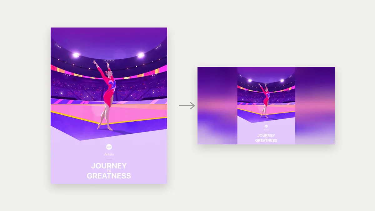 A post before and after being resized for YouTube